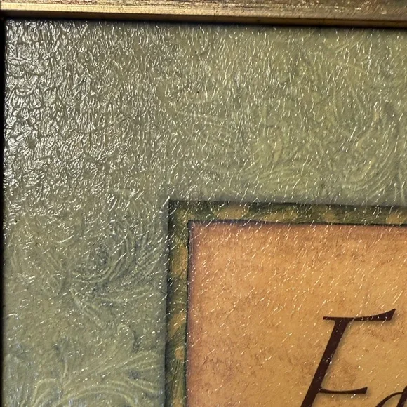 Gold and Green Framed Wall Art - Faith Family Friends - Picture 3 of 7